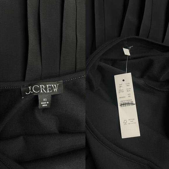 J.Crew Pleated ballet dress in stretch cotton blend Black CF797 size XS NWT - Picture 6 of 6
